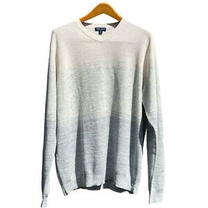 PETER MILLAR Men XXL Crown Crafted Camden Wool Cashmere Linen Gray Cream Sweater